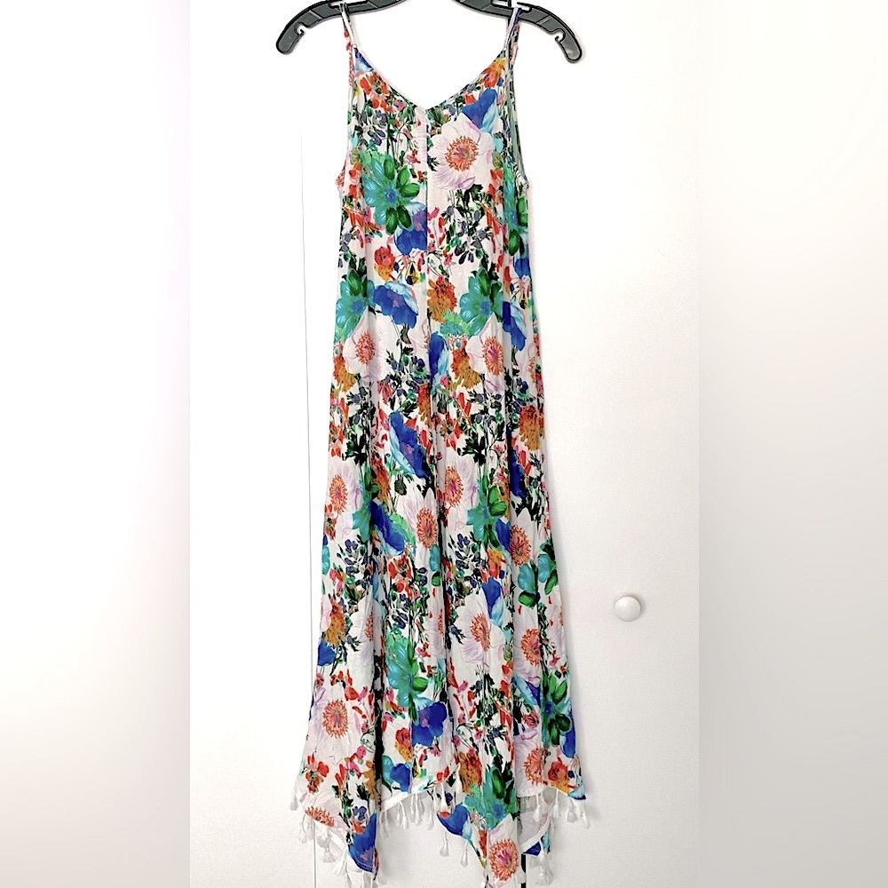 Anthropologie white floral summer dress
